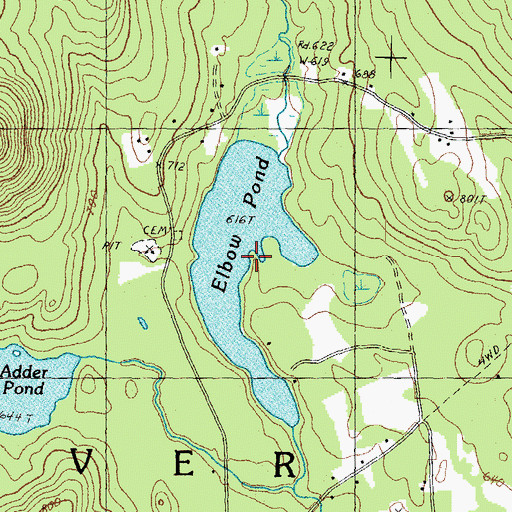 Topographic Map of Elbow Pond, NH