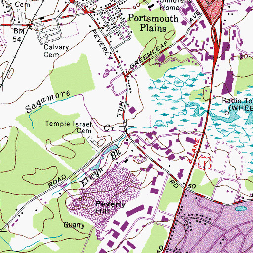Topographic Map of Elwyn Brook, NH