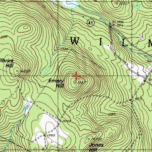 Topographic Map of Emery Hill, NH