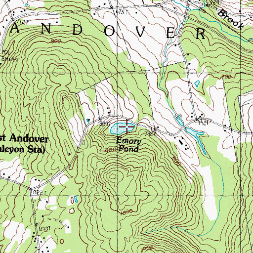 Topographic Map of Emory Pond, NH