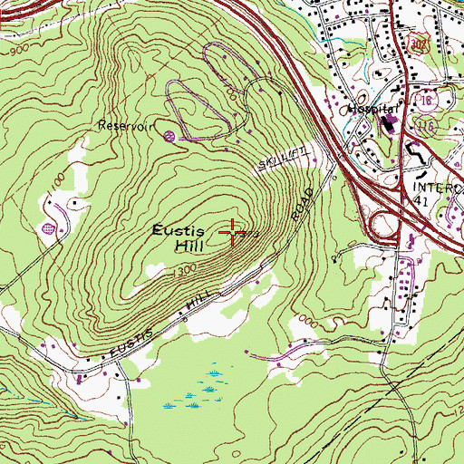 Topographic Map of Eustis Hill, NH