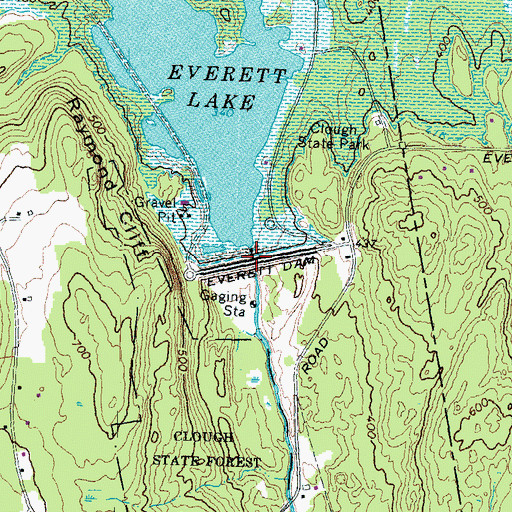 Topographic Map of Everett Dam, NH