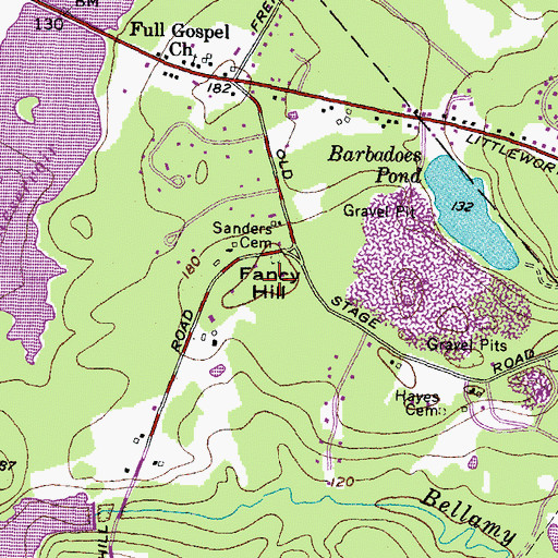 Topographic Map of Fancy Hill, NH