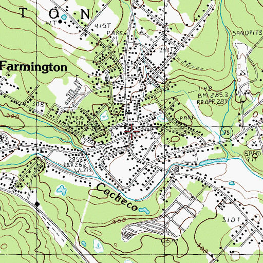 Topographic Map of Farmington, NH