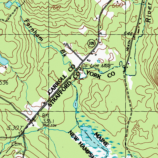 Topographic Map of Farnham Brook, NH