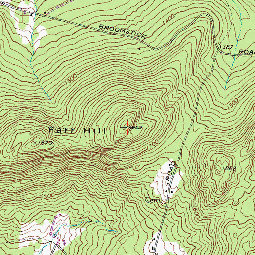 Topographic Map of Farr Hill, NH
