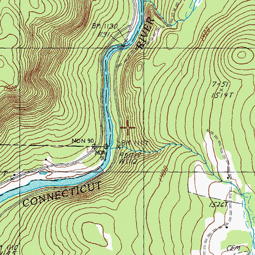 Topographic Map of Favreau Brook, NH