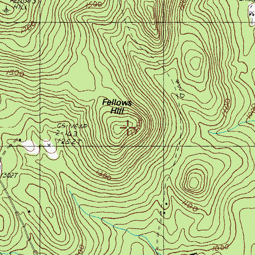 Topographic Map of Fellows Hill, NH