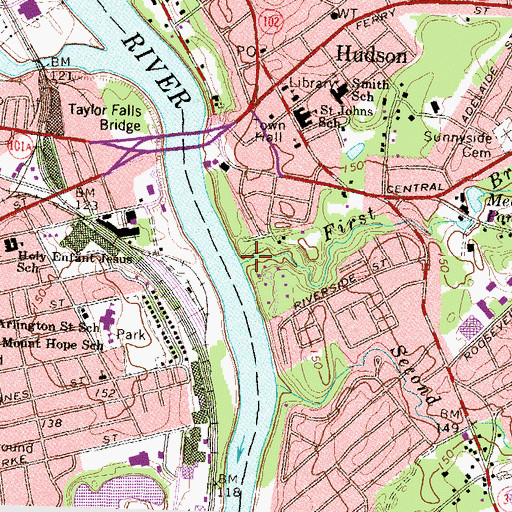 Topographic Map of First Brook, NH