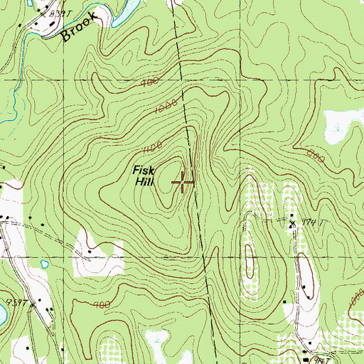 Topographic Map of Fisk Hill, NH