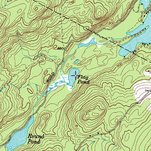 Topographic Map of Flag Pond, NH