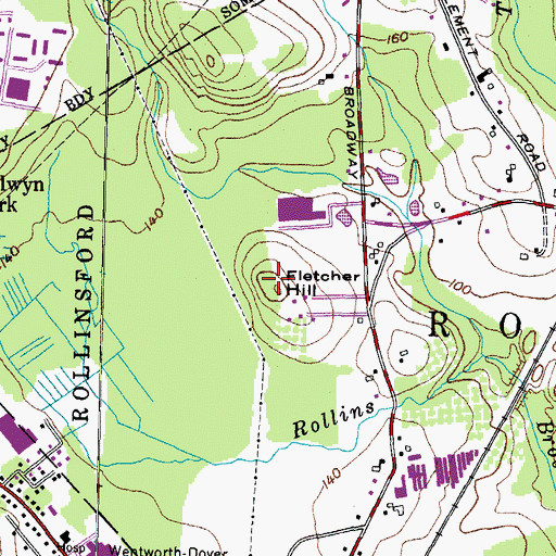Topographic Map of Fletcher Hill, NH
