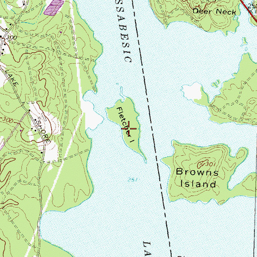 Topographic Map of Fletcher Island, NH