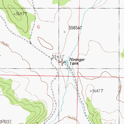 Topographic Map of Nininger Tank, AZ