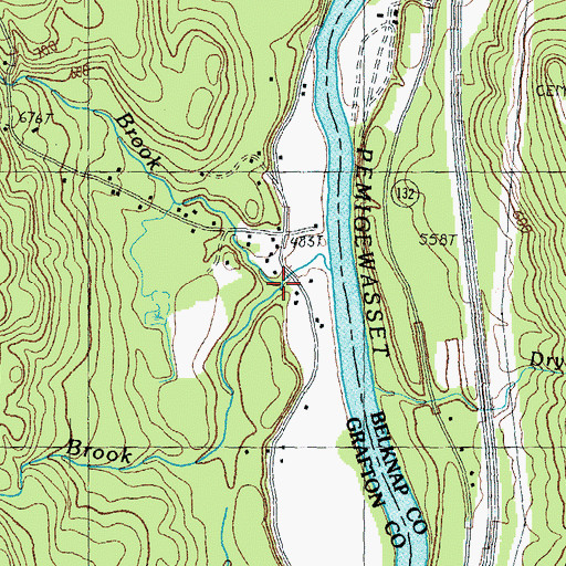 Topographic Map of Fogg Brook, NH