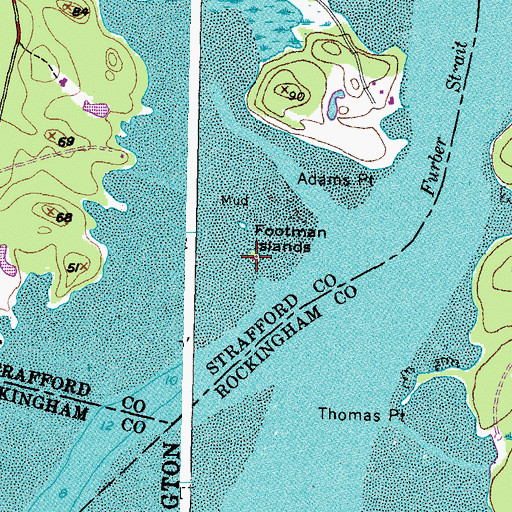 Topographic Map of Footman Islands, NH