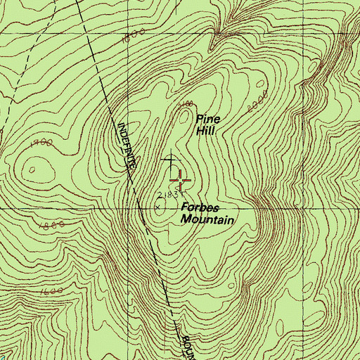 Topographic Map of Forbes Mountain, NH