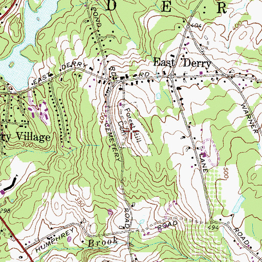 Topographic Map of Forest Hill Cemetery, NH