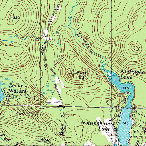 Topographic Map of Fort Hill, NH