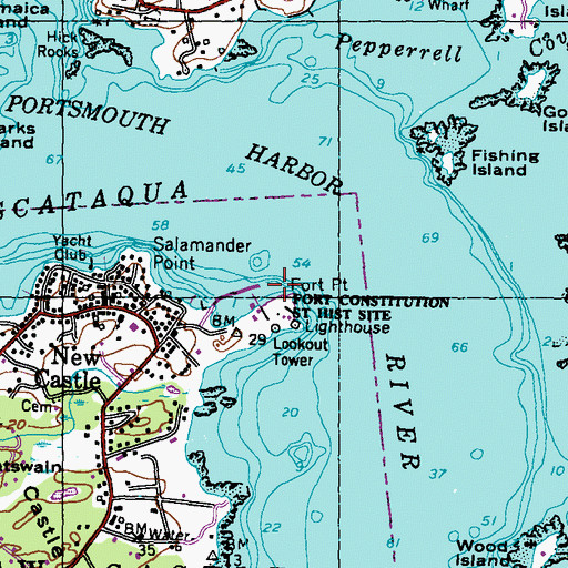 Topographic Map of Fort Point, NH