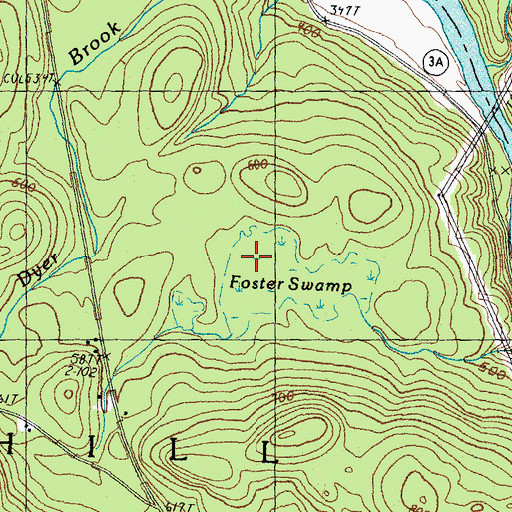 Topographic Map of Foster Swamp, NH