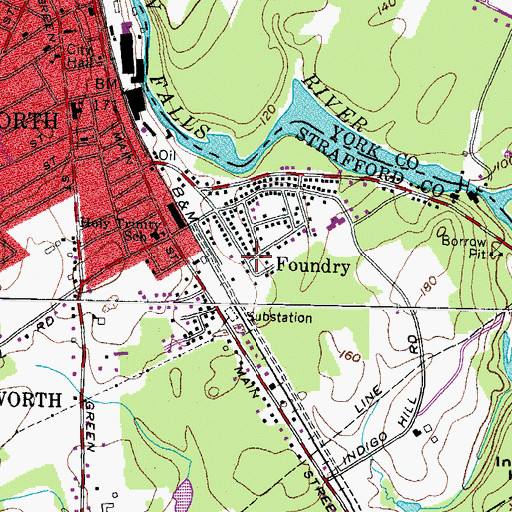 Topographic Map of Foundry, NH