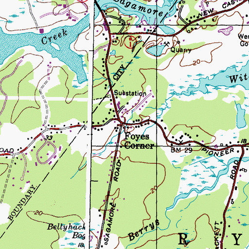 Topographic Map of Foyes Corner, NH