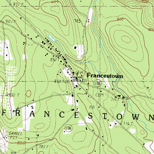 Topographic Map of Francestown, NH