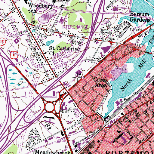 Topographic Map of Franklin School, NH