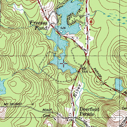 Topographic Map of Freeses Pond, NH