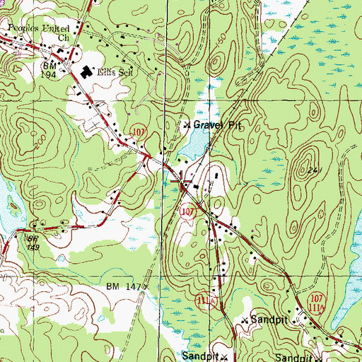 Topographic Map of Fremont Station, NH