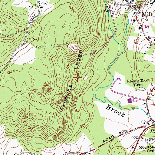 Topographic Map of Frenchs Ledge, NH