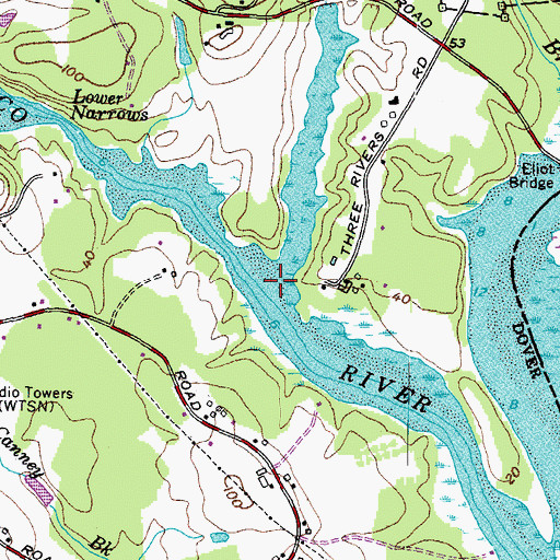 Topographic Map of Fresh Creek, NH