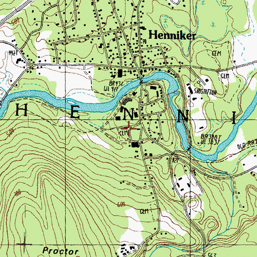 Topographic Map of Friends Cemetery, NH