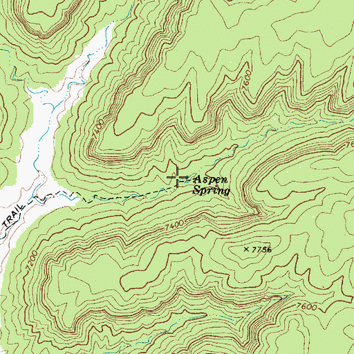 Topographic Map of Aspen Spring, AZ