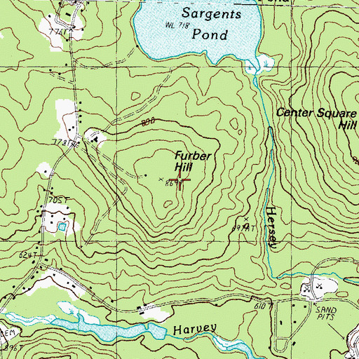 Topographic Map of Furber Hill, NH