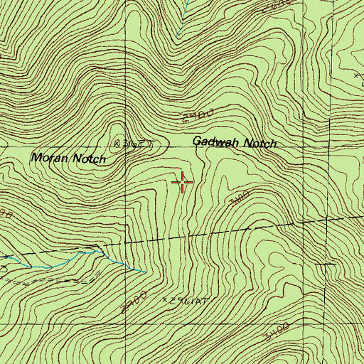 Topographic Map of Gadwah Notch, NH
