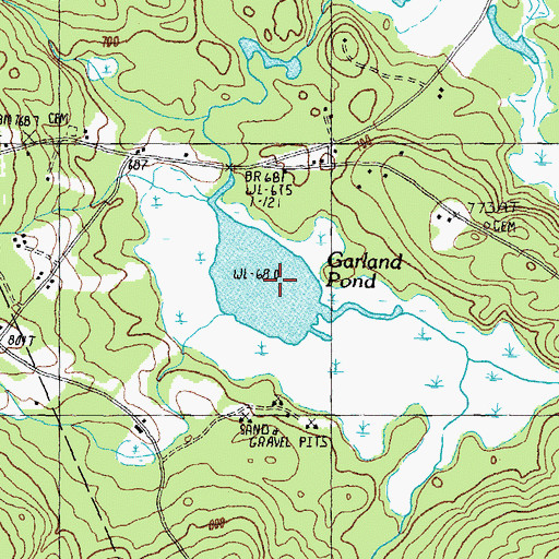 Topographic Map of Garland Pond, NH