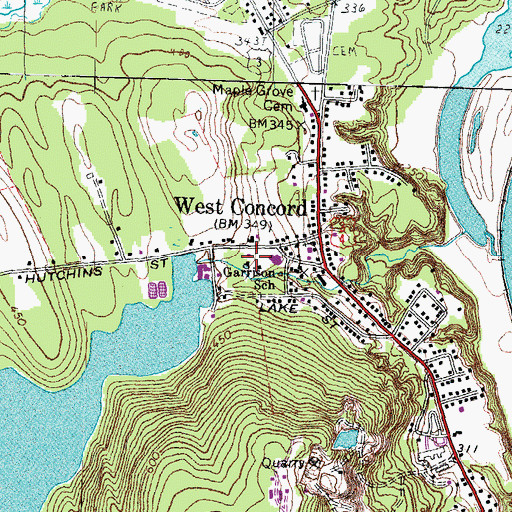 Topographic Map of Garrison School, NH