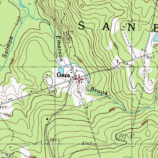 Topographic Map of Gaza, NH