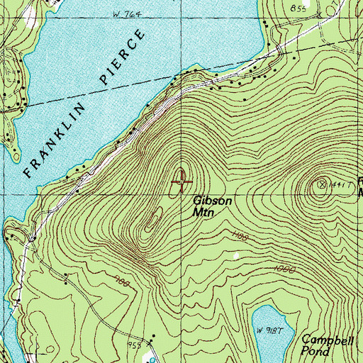 Topographic Map of Gibson Mountain, NH