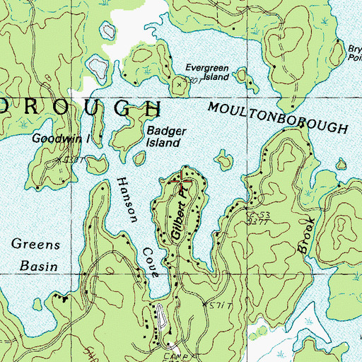 Topographic Map of Gilbert Point, NH
