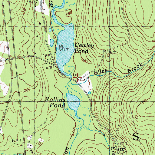 Topographic Map of Giles Brook, NH