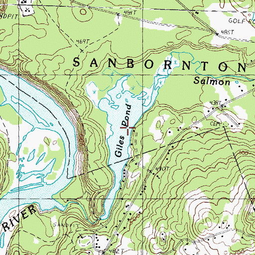 Topographic Map of Giles Pond, NH