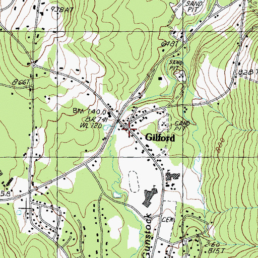 Topographic Map of Gilford, NH