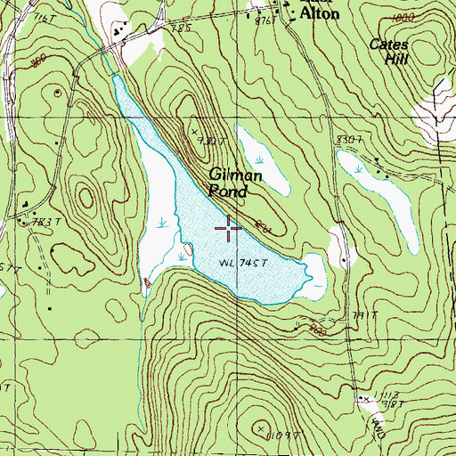 Topographic Map of Gilman Pond, NH