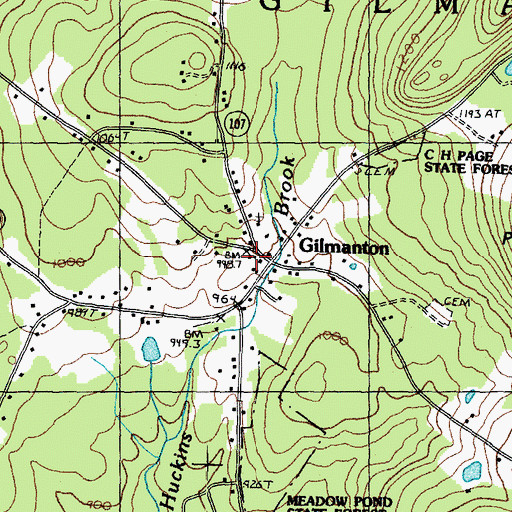 Topographic Map of Gilmanton, NH