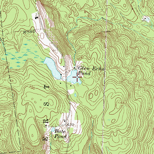Topographic Map of Glen Echo Pond, NH