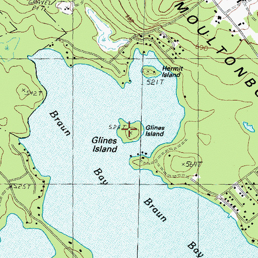 Topographic Map of Glines Island, NH