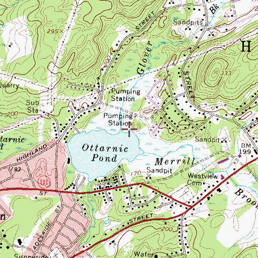 Topographic Map of Glover Brook, NH
